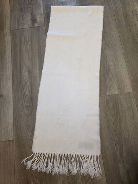 Super Softer than Cashmere Scarf With Fringe White 12"x70"